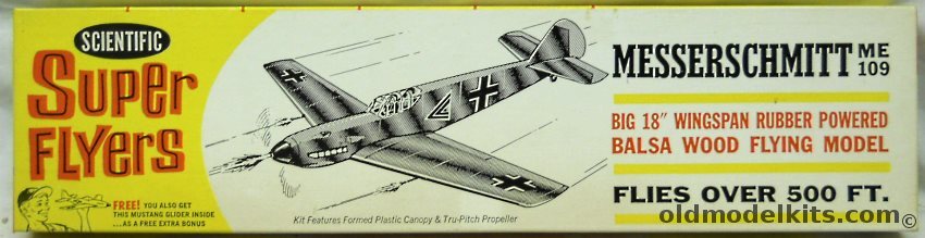 Scientific Messerschmitt Me-109 with P-51D Mustang Glider - 18 Inch Wingspan Flying Aircraft (Bf109), 157-100 plastic model kit
